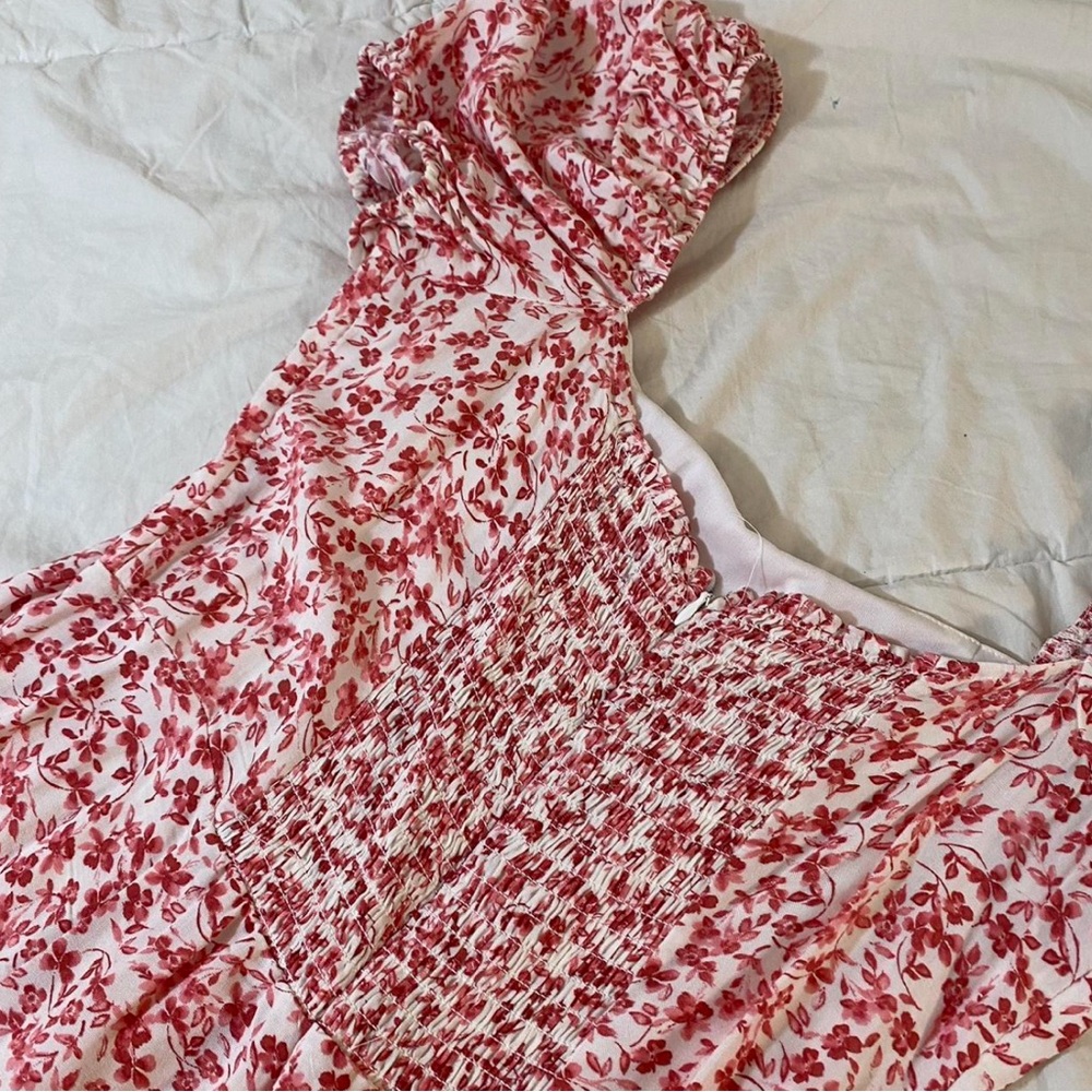 Francesca's Collections Pink Floral Midi Dress Tabitha - Picture 5 of 5